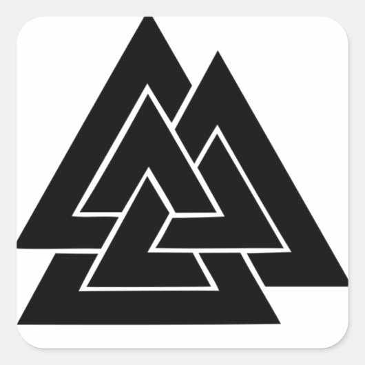 De Valknut Vierkante Sticker (Voorkant)