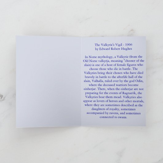 De Valkyries Vigil Kaart (Binnen)