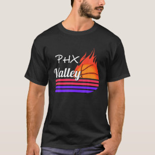 De vallei rond PHX Flaming Basketball Retro T-shirt