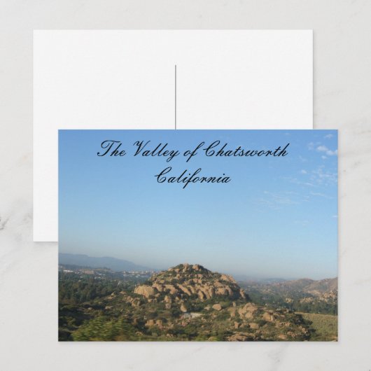 De vallei van Chatsworth Californië Briefkaart (Voorkant / Achterkant)