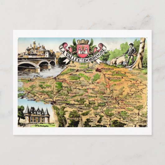 De vallei van de Dordogne Frankrijk Kaart (Voorkant)