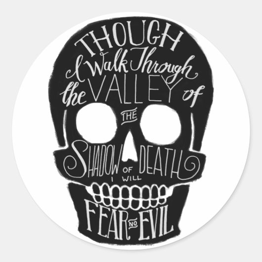 De vallei van de schaduw van de dood ronde sticker (Voorkant)