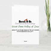 De Vallei van great dane van de Gepersonaliseerde Kaart (Achterkant)