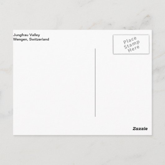 De Vallei van Jungfrau Briefkaart (Achterkant)