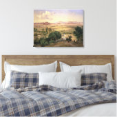 De vallei van Mexico van de Lage Ridge van Tacubay Canvas Afdruk (Insitu (Slaapkamer))