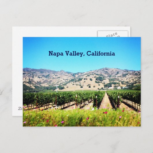 De Vallei van Napa, het Briefkaart van Californië (Voorkant / Achterkant)
