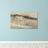 De Valley of Vision (penseel, inktwas, bodycolor Canvas Afdruk (Insitu (Houten vloer))