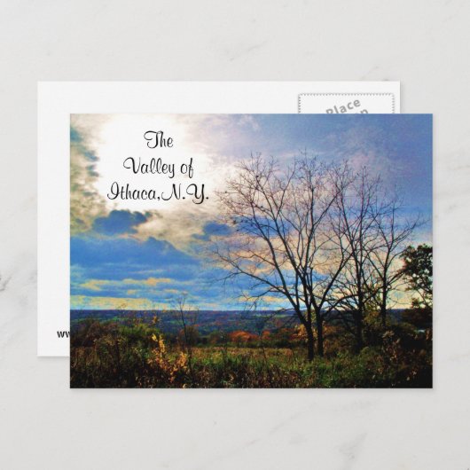 DE VALLEY VAN ITHACA, NEW YORK briefkaart (Voorkant / Achterkant)