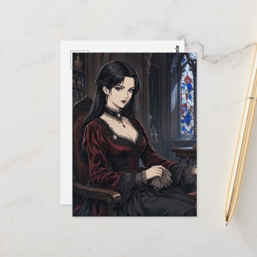 De Vampier Dame Briefkaart (Voorkant / Achterkant in situ)