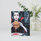 De Vampier Met een Cheeseburger Briefkaart (Staand voorkant)