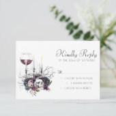 De vampier | Moody Gothic Dark Vampy Glam RSVP Kaartje (Staand voorkant)