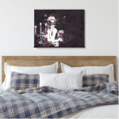 De vampier | Moody Gothic Vampy Glam Bleke Skin Canvas Afdruk (Insitu (Slaapkamer))