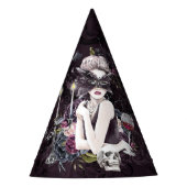 De vampier | Moody Gothic Vampy Glam Bleke Skin Feesthoedjes (Voorkant)