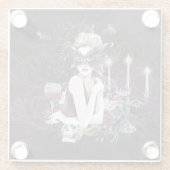 De vampier | Moody Gothic Vampy Glam Bleke Skin Glazen Onderzetter (Achterkant)