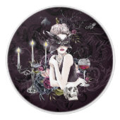 De vampier | Moody Gothic Vampy Glam Bleke Skin Keramische Knop (Voorkant)