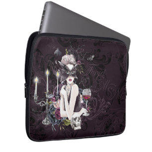 De vampier Moody Gothic Vampy Glam Bleke Skin Laptop Sleeve