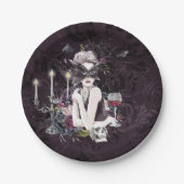 De vampier | Moody Gothic Vampy Glam Bleke Skin Papieren Bordje (Voorkant)