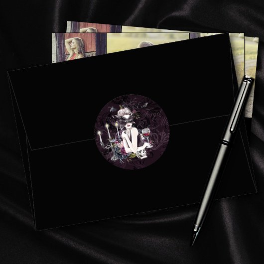 De vampier | Moody Gothic Vampy Glam Bleke Skin Ronde Sticker