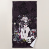 De vampier | Moody Gothic Vampy Glam Bleke Skin Strandlaken (Voorkant)