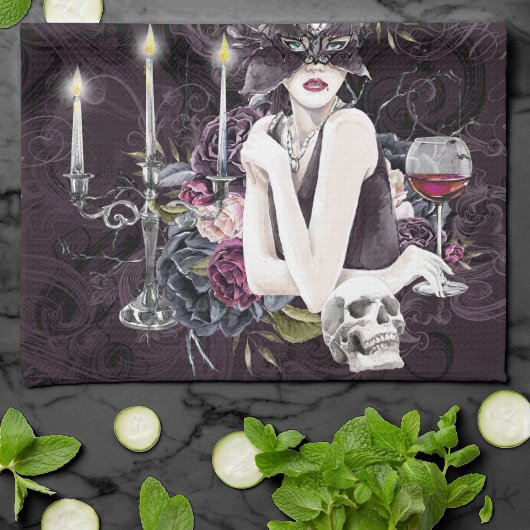 De vampier | Moody Gothic Vampy Glam Bleke Skin Theedoek