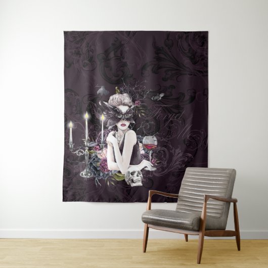 De vampier | Moody Gothic Vampy Glam Bleke Skin Wandkleed (In situ)