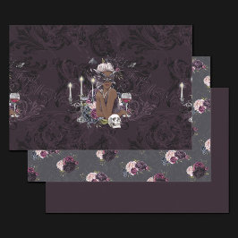 De vampier | Moody Gothic Vampy Glam Dark Skin Inpakpapier Vel