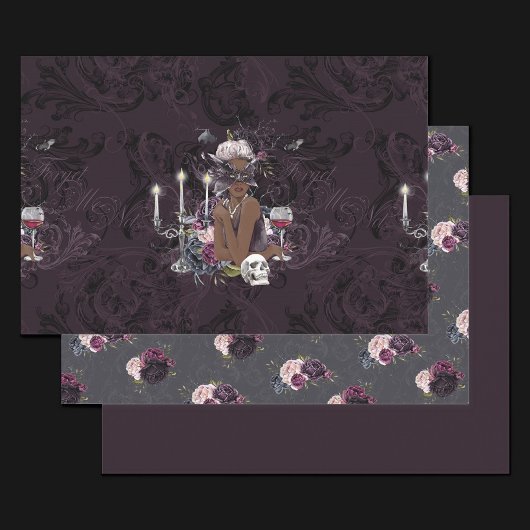 De vampier | Moody Gothic Vampy Glam Dark Skin Inpakpapier Vel