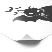 De vampierkat heeft een canine - Kies achterkleur Foto Afdruk (Hoek)