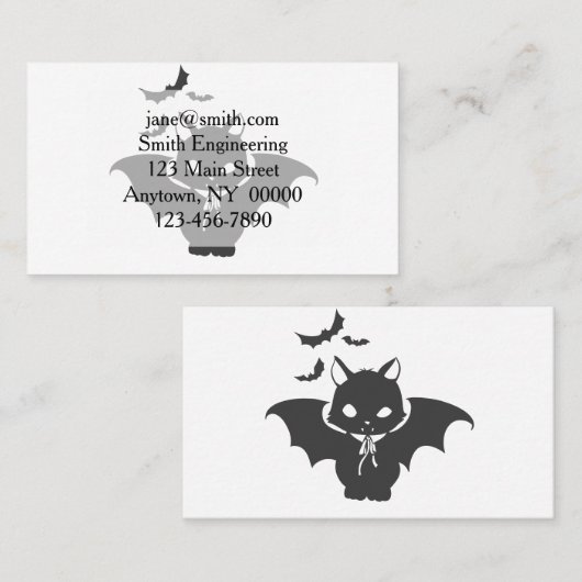De vampierkat heeft een canine - Kies achterkleur Visitekaartje (Voorkant / Achterkant)