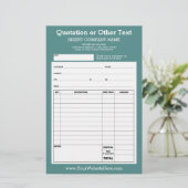 De Van de Bedrijfs vorm Citaat of de Factuur kan k (Staand voorkant)