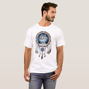 De Vanger van de droom met wolfsachtergrond T-shirt