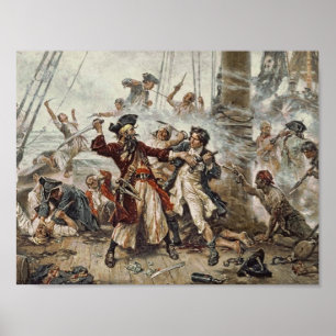 De vangst van Blackbeard de Piraat Poster