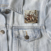 De vangst van Blackbeard Vierkante Button 5,1 Cm (In situ)