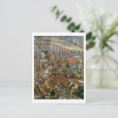 De vangst van Constantinopel in 1204 (olie op het  Briefkaart (Staand voorkant)