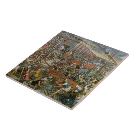 De vangst van Constantinopel in 1204 (olie op het Tegeltje (Zijkant)