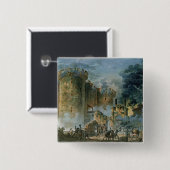 De vangst van de Bastille, 14 juli 1789 Vierkante Button 5,1 Cm (Voorkant /achterkant)