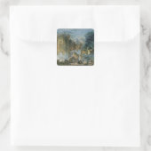 De vangst van de Bastille, 14 juli 1789 Vierkante Sticker (Tas)