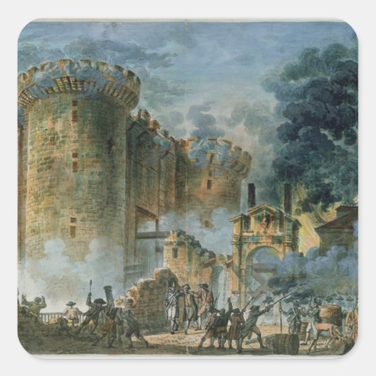 De vangst van de Bastille, 14 juli 1789 Vierkante Sticker (Voorkant)