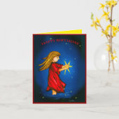 De Vangst van de verjaardag Elke het Glanzen Wens Kaart (Gele Bloem)