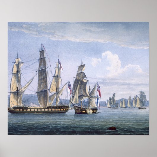 De vangst van Le Sparviere op 3 mei 1810, engr Poster (Voorkant)