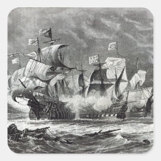 De Vanguard onder Sir William Winter Vierkante Sticker (Voorkant)