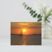 De Varende Boot van de zonsondergang Briefkaart (Staand voorkant)