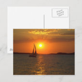 De Varende Boot van de zonsondergang Briefkaart (Voorkant / Achterkant)