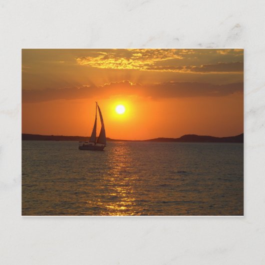 De Varende Boot van de zonsondergang Briefkaart (Voorkant)