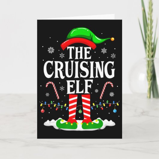 De varende elf Kerstmis grappige bijpassende famil Kaart (Voorkant)