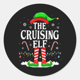 De varende elf Kerstmis grappige bijpassende famil Ronde Sticker