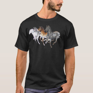 De variëteit van paardachtigen - Zebra Horse Donke T-shirt