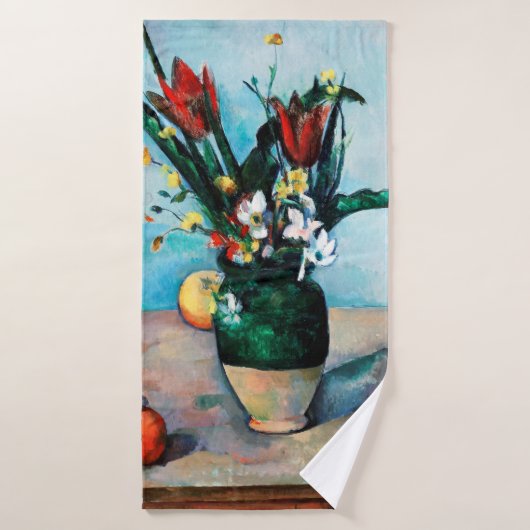 De Vase van Tulpen, Paul Cezanne Badhanddoek (Badhanddoek)
