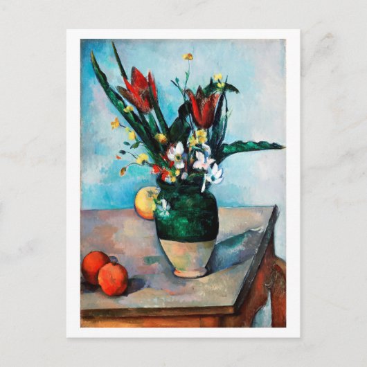 De Vase van Tulpen, Paul Cezanne Briefkaart (Voorkant)