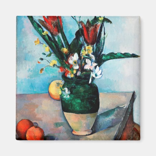 De Vase van Tulpen, Paul Cezanne Magneet (Voorkant)
